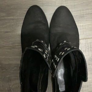 RL Lauren Black Booties,7.5, studded leather
